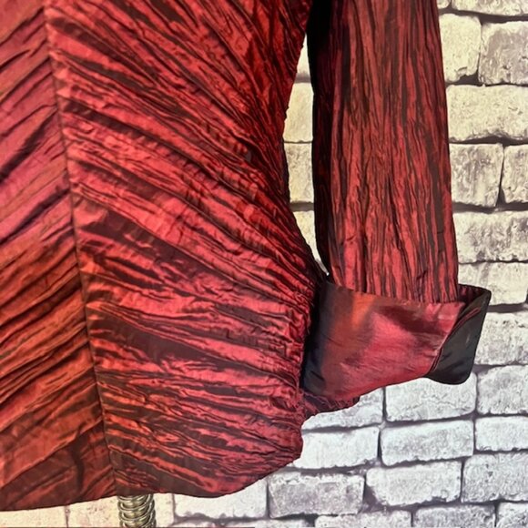 Cachet Burgundy 3/4 Sleeve Wrap Jacket Size 10 - Picture 8 of 10
